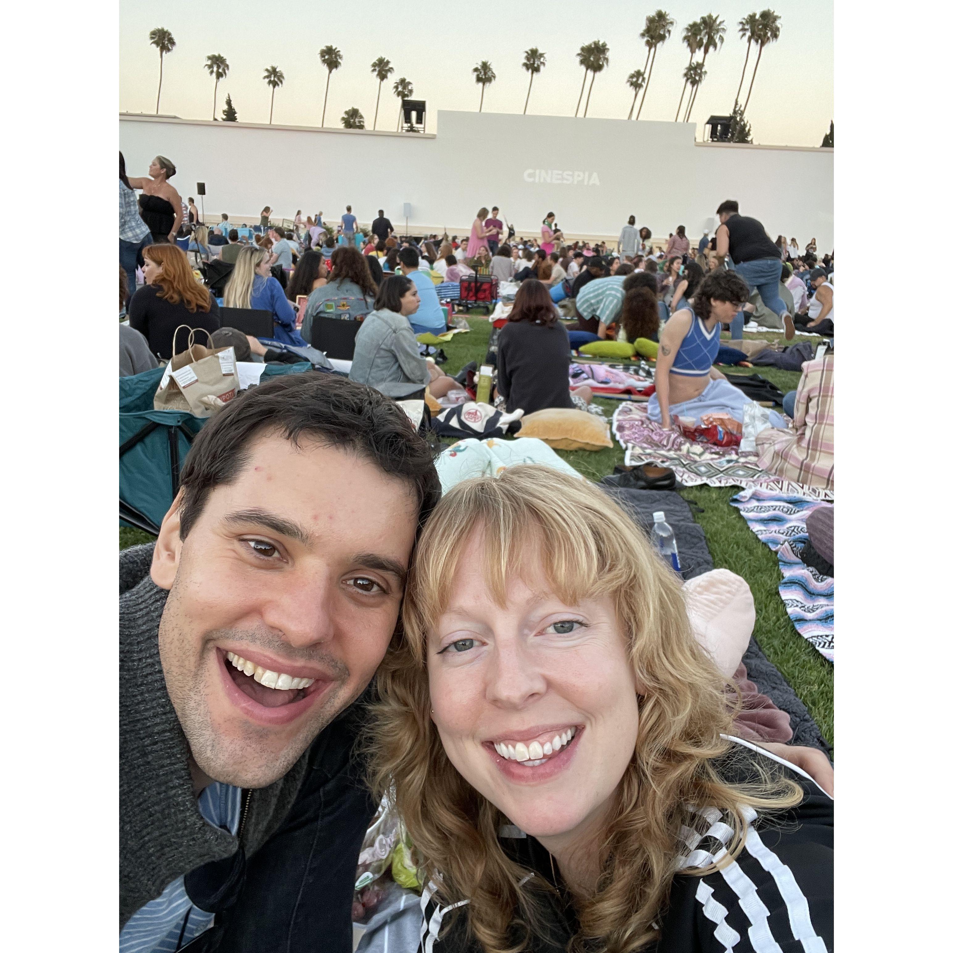 The day after we got engaged, we celebrated with a picnic and movie at the Hollywood Forever Cemetery!