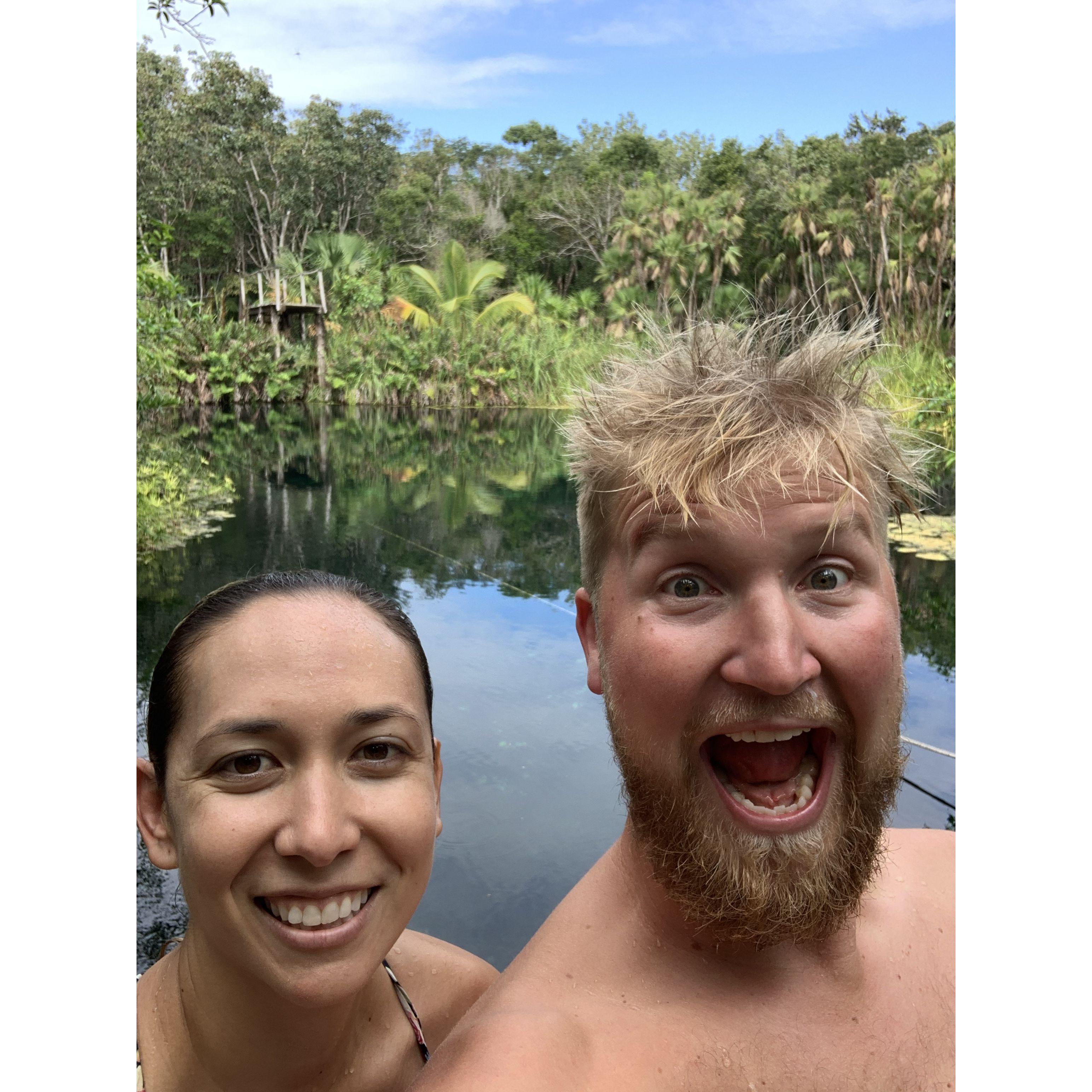 Exploring the cenotes of the Yucatan peninsula during Anders' sabbatical in Tulum