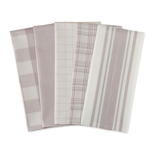 DII Assorted Kitchen Towels in Dusty Lilac (Set of 5)