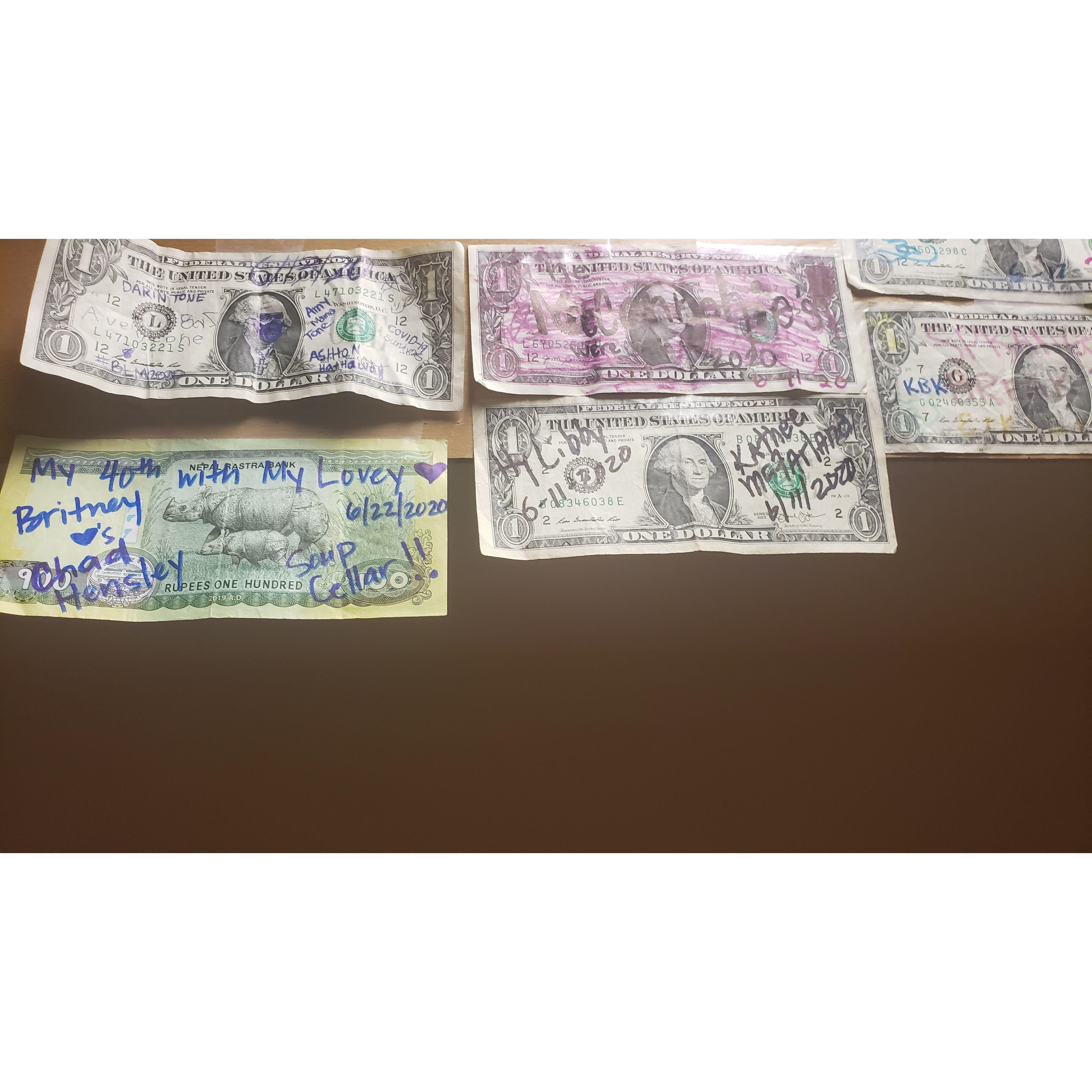 We signed and left 'souvenirs' at Chad's parent's old restaurant in Leavenworth!