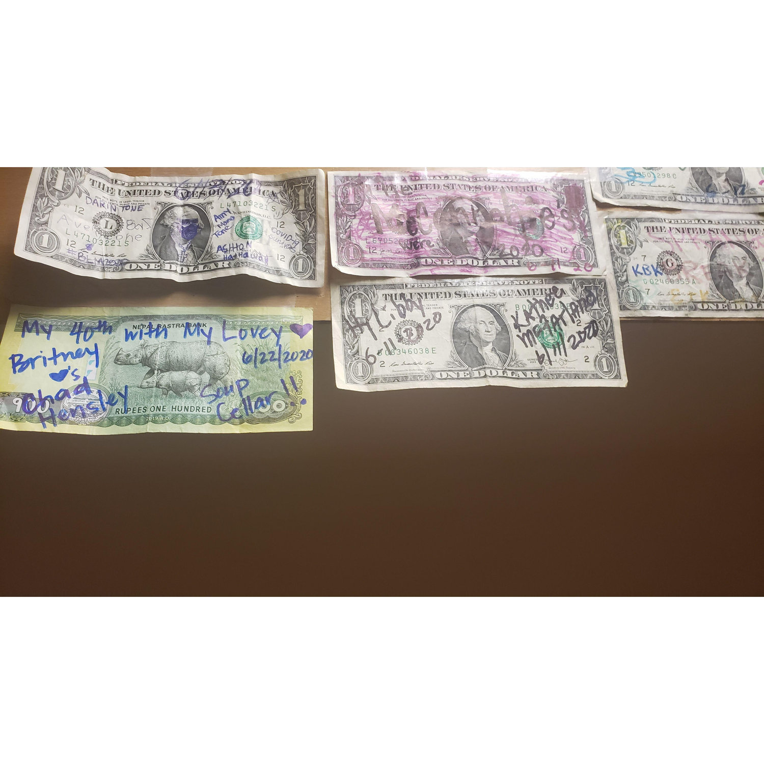 We signed and left 'souvenirs' at Chad's parent's old restaurant in Leavenworth!