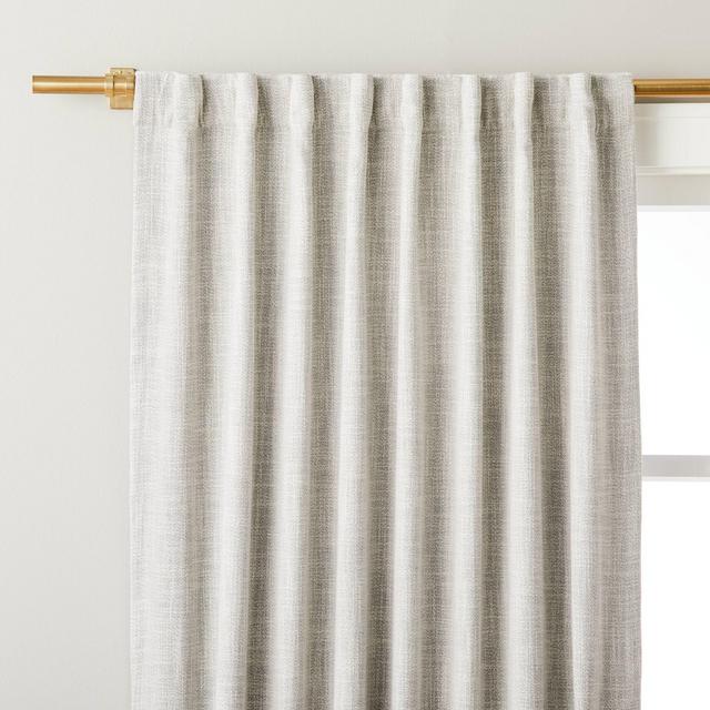 95" Heathered Slub Room Darkening Curtain Panel Jet Gray - Hearth & Hand™ with Magnolia