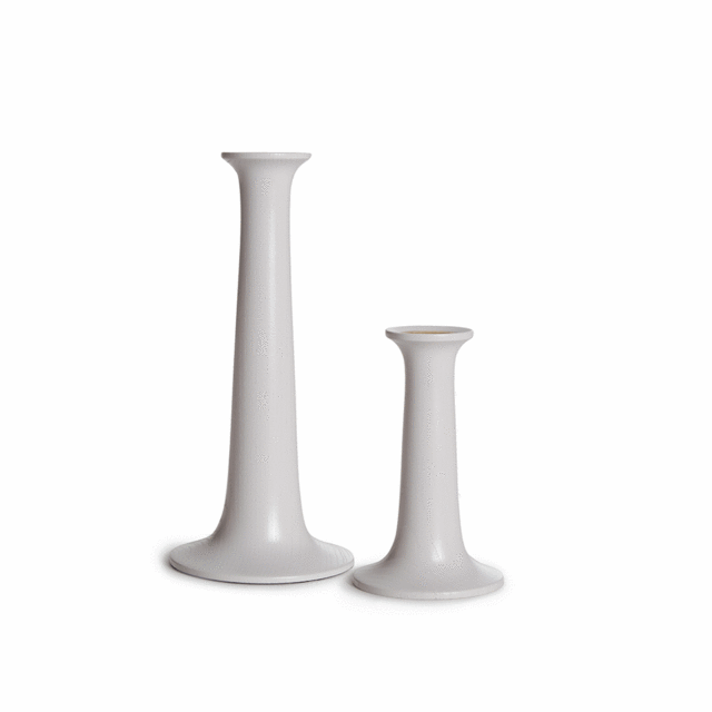 Simple Wood Candle Holders (Small, Grey)