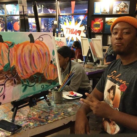 One of our first dates at Muse Paint Bar