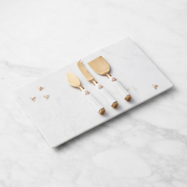 Marble Honeycomb Cheese Board with Honeycomb Cheese Knives