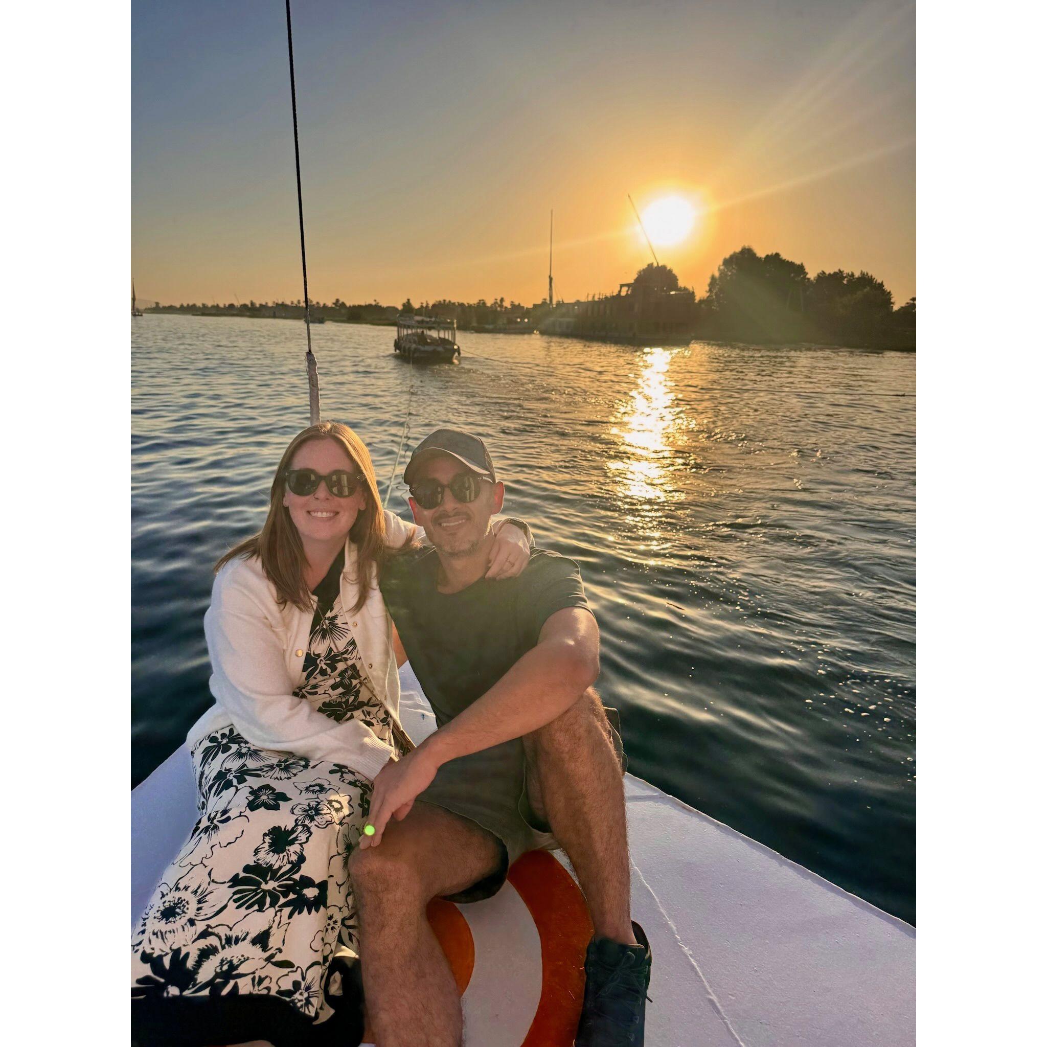 Sunset cruise on the Nile in Luxor, Egypt
