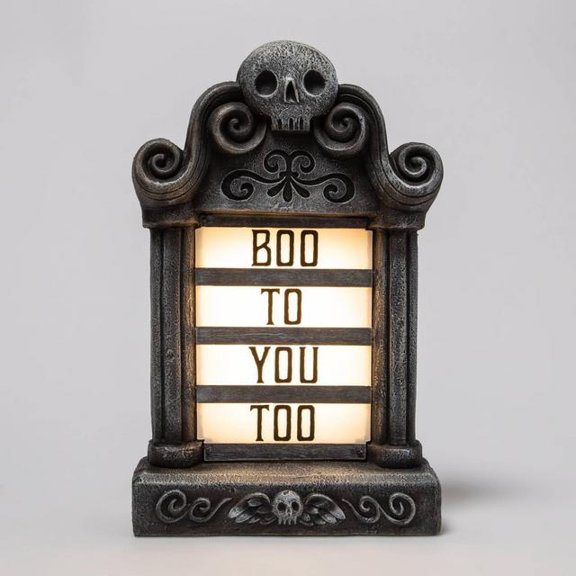 Lit Tombstone "Boo to You Too" Halloween Decorative Prop - Hyde & EEK! Boutique™