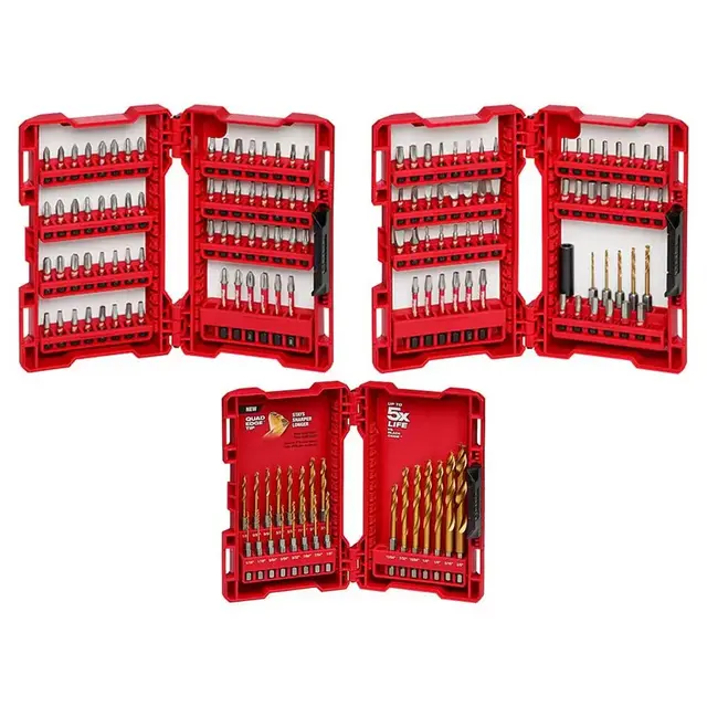 SHOCKWAVE Impact Duty Drill and Driver Bit Set and Titanium Drill Bit Set (143-Piece)