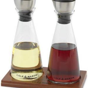 Cole & Mason - Flow Select Oil & Vinegar Set with Wood Tray