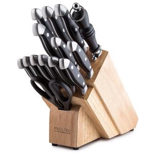 Maestro Cutlery Volken Series German High Carbon Stainless Steel Professional Knifes – 15 Piece Knife Set