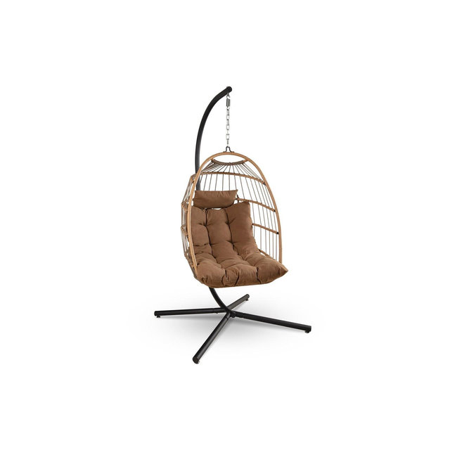 SereneLife Egg Swing Chair - Indoor/Outdoor Hanging Chair with Stand