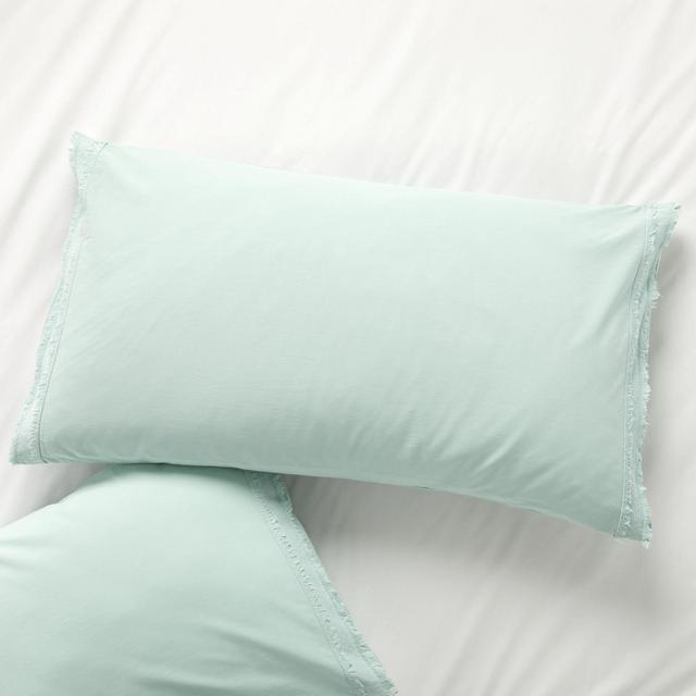 Washed Organic Cotton Light Blue King Pillow Sham