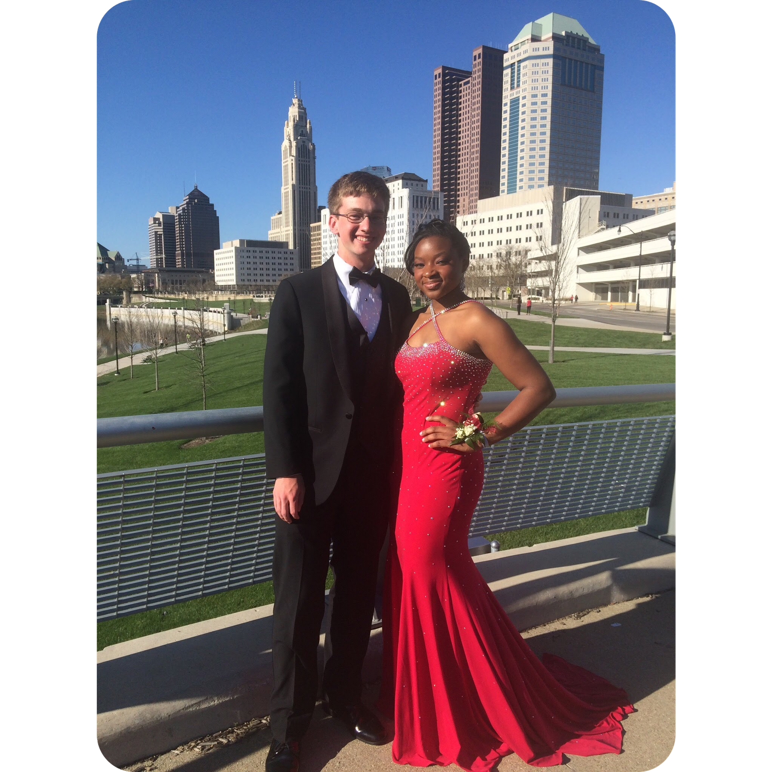 April 2016: Columbus skyline before Junior prom
