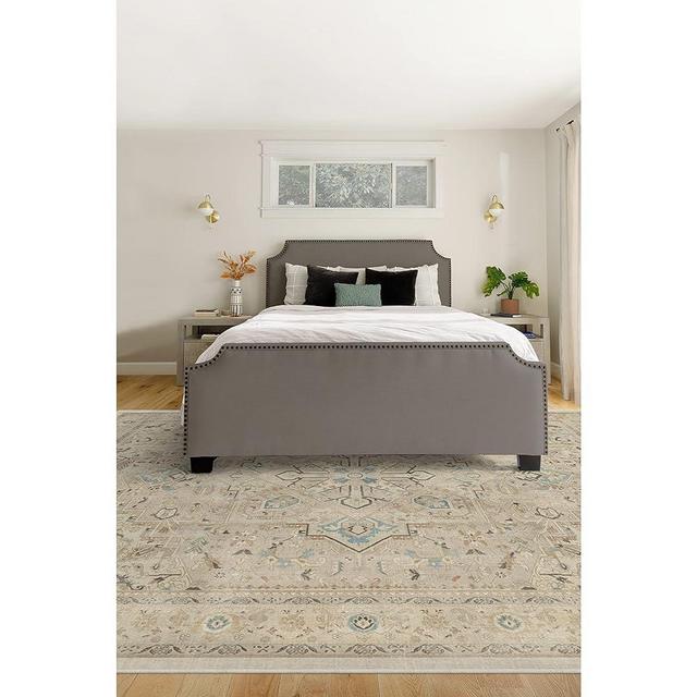 RUGGABLE Kamran Washable Rug - Perfect Washable Area Rug for Living Room, Bedroom, Kids Room, Nursery - Stain & Water Resistant, Non-Slip, Pet & Child Friendly - Ivory Opal 9'x12' (Cushioned Pad)