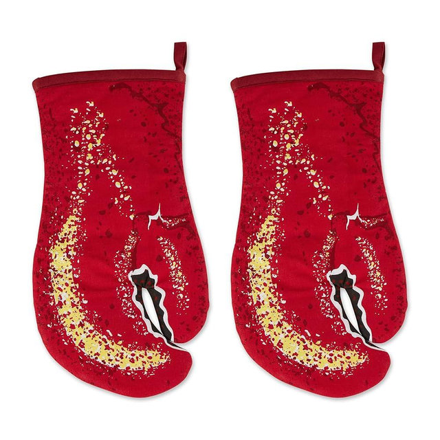 DII Nautical Collection Cotton Kitchen, Oven Mitt Set, 7.5x13, Lobster Claws, 2 Piece