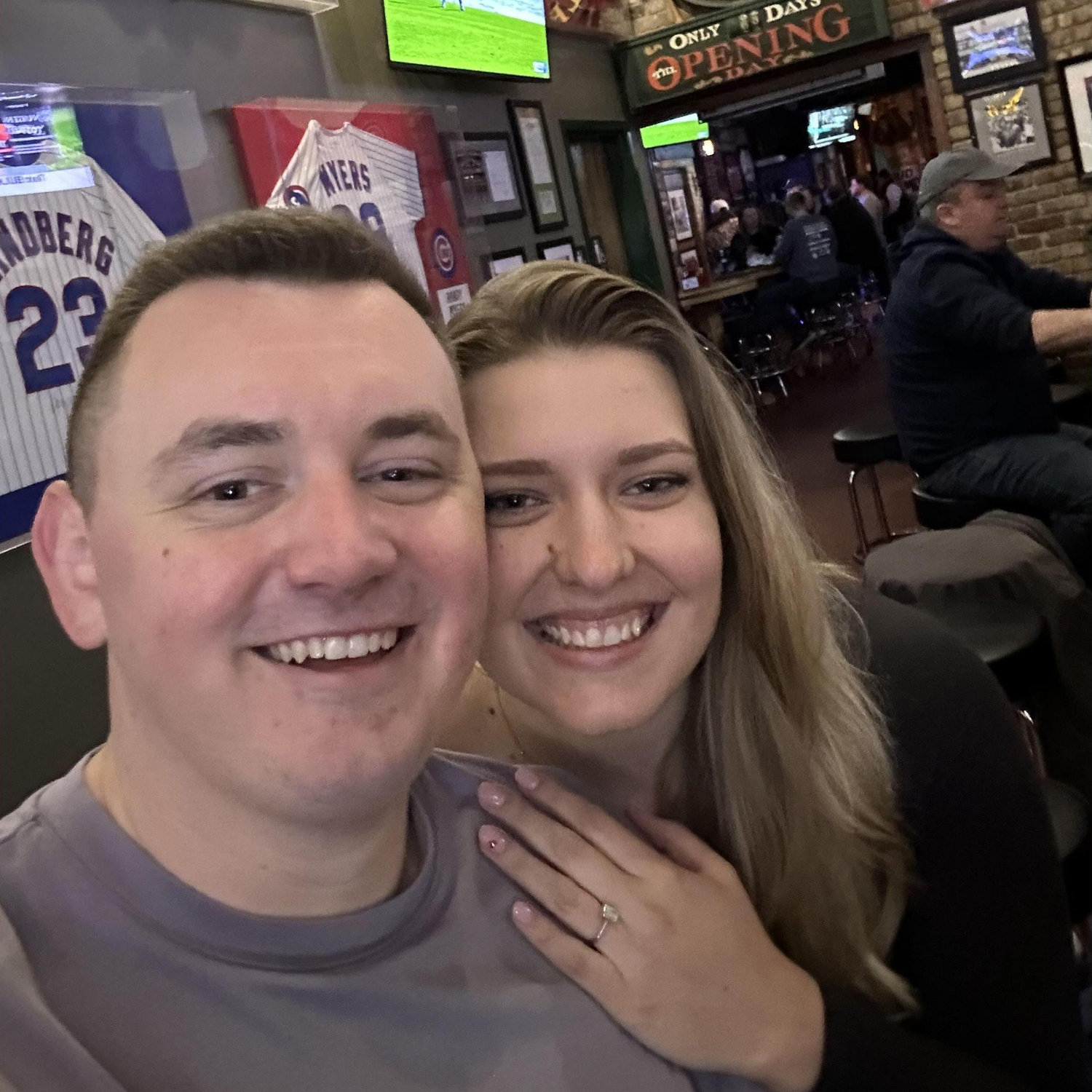 Celebrating getting engaged at Murphy's!