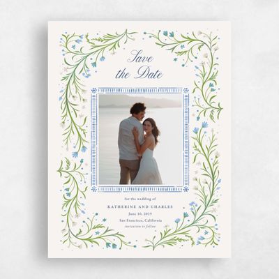 Beige Wedding Save the Date - Querida Photo
