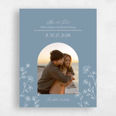 Storm Blue Wedding Save the Date - Durham Photo