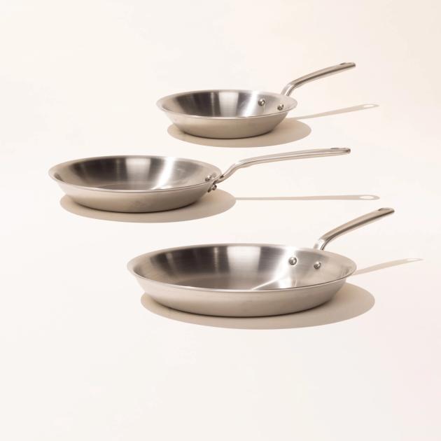 Stainless Clad Frying Pan 3-Piece Set