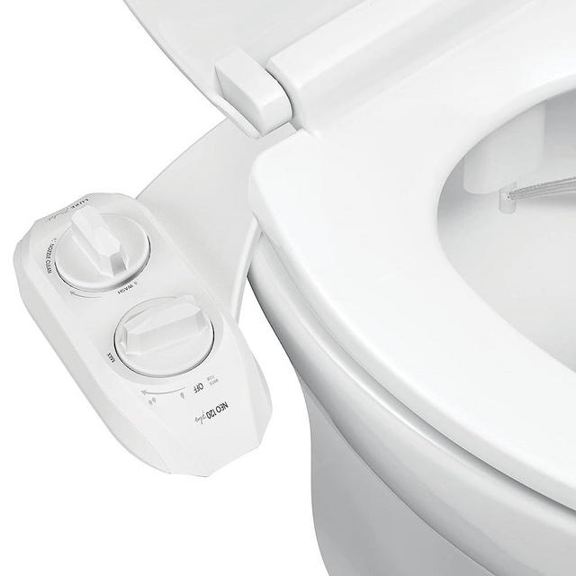 LUXE Bidet NEO 120 Plus – Next-Generation Bidet Toilet Seat Attachment with Innovative EZ-Lift Hinges and 360° Self-Cleaning Mode (White)