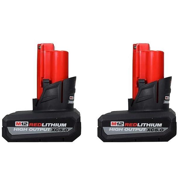 Milwaukee 48-11-2450 12V Lithium-Ion High Output 5Ah Battery 2 Pack