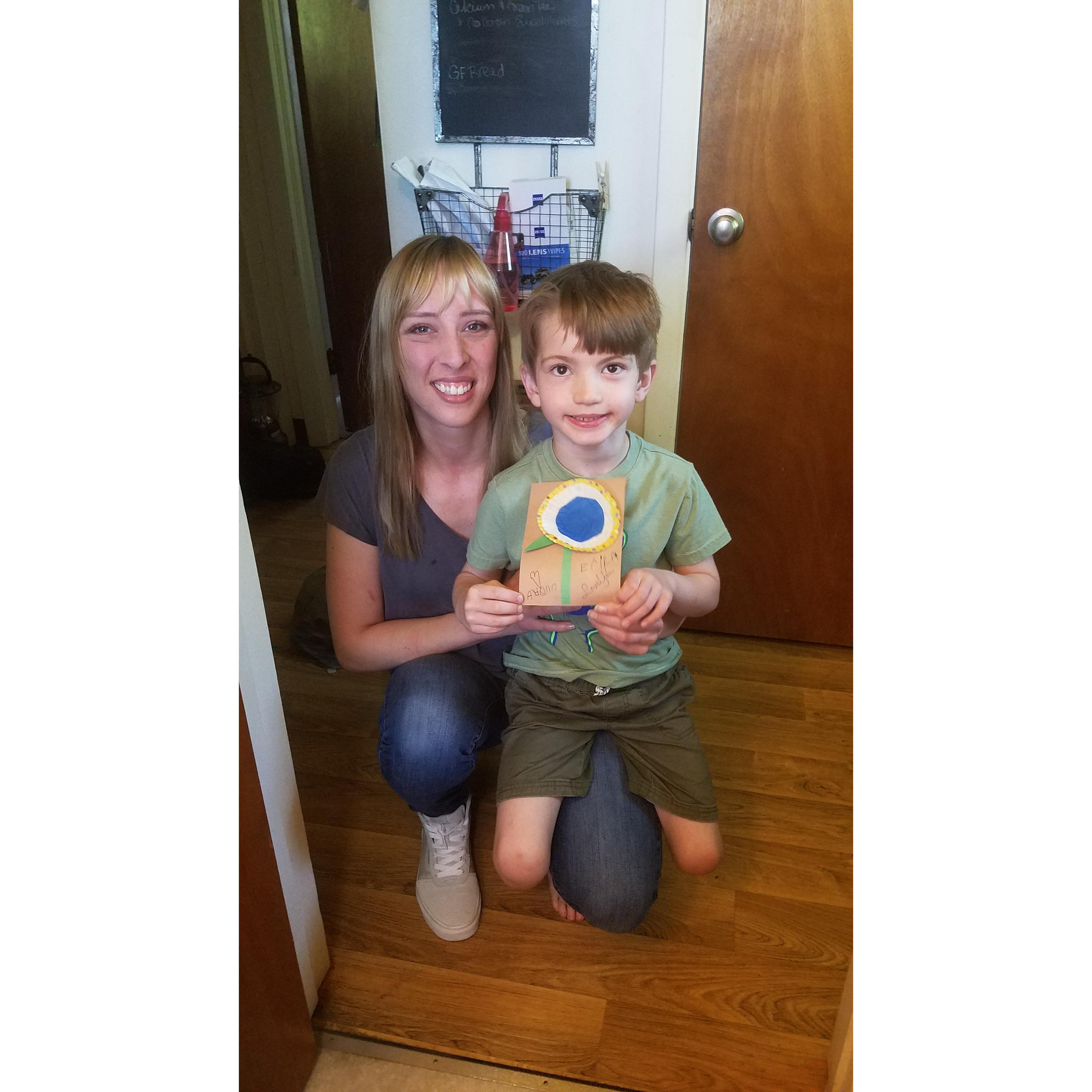Aydenn made Erika her first Mother's Day card in daycare.
