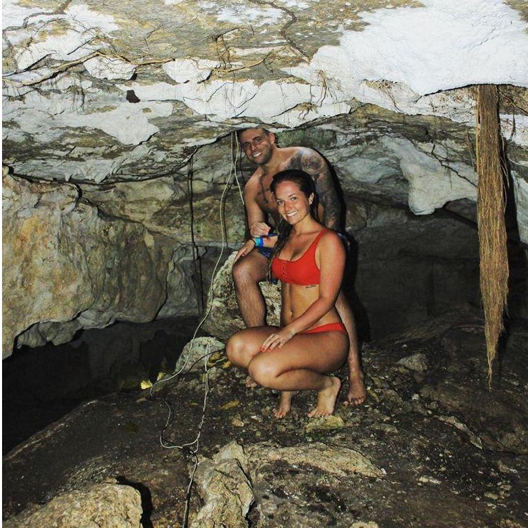 Exploring caves in Cancun, Mexico.