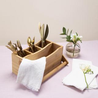 4-Section Bamboo Utensil Caddy