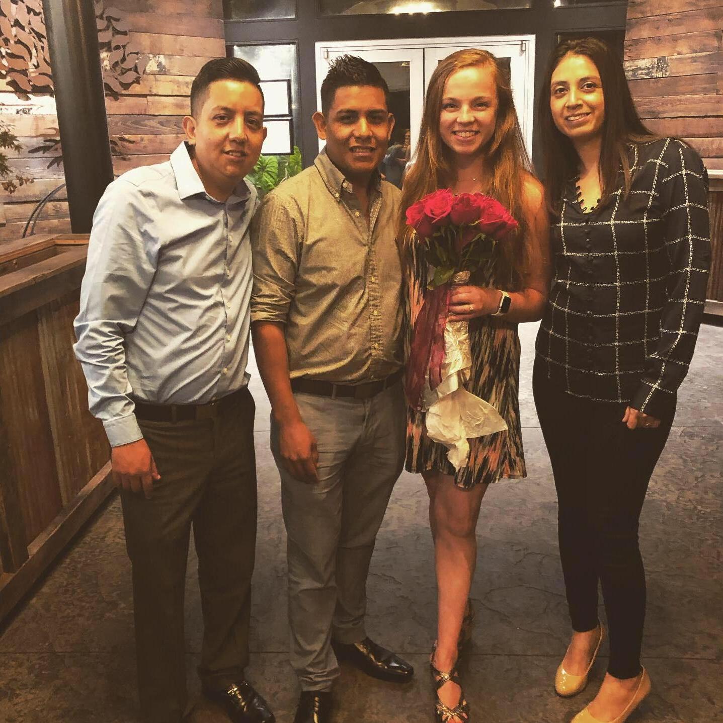 Birthday dinner with Alejandro's brother, Martin, and sister-in-law, Alecia