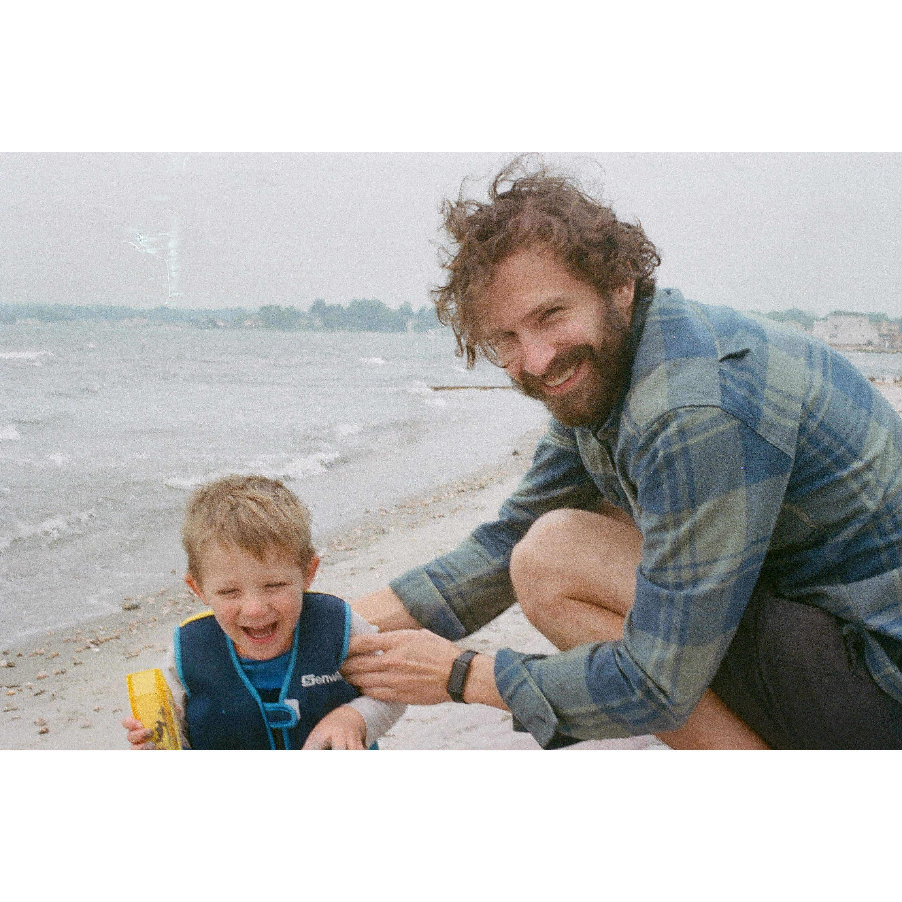 Beach time with uncle Gare in Old Saybrook