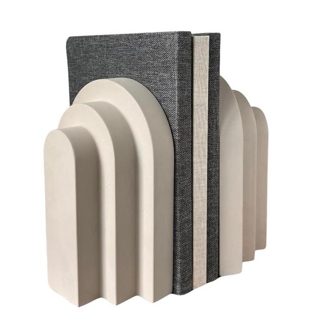 OAKOA Concrete Heavy Book Ends Decorative - Decorative Bookends for Heavy Books - Book Ends for Shelves Decorative - Heavy Duty Bookends for Shelves Decorative - Modern Bookends Decorative
