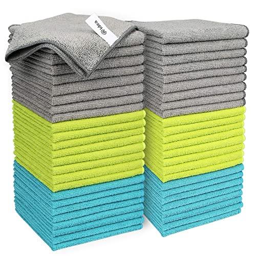 AIDEA Microfiber Cleaning Cloths Softer Highly Absorbent, Lint Free Streak Free for House, Kitchen, Car, Window Gifts(12in.x12in.)—50PK