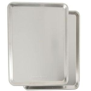 Nordic Ware Naturals Aluminum Commercial Half Sheet - USA Made Cookie Sheet Pan, 2-Pack