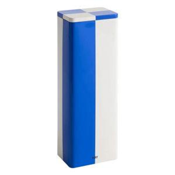 Hay Tin Cannister, slim off-white - blue