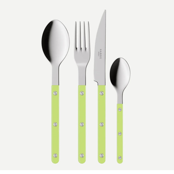 Bistrot Solid, Lime - 4 pieces cutlery set