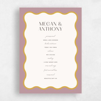 Dusty Rose, Pink Wedding Program - Girard