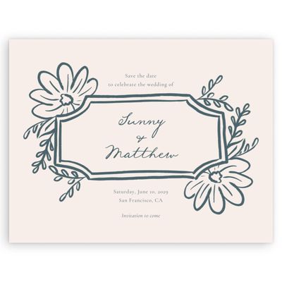 Linen, Beige Wedding Digital Save the Date - Katinka Landscape