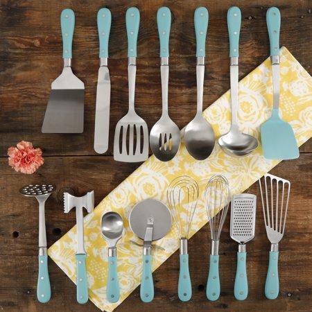 The Pioneer Woman Frontier Collection 15-Piece All In One Tool and Gadget Set, Multiple Colors- teal