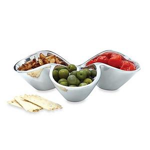 Nambe Bella Triple Condiment Dish