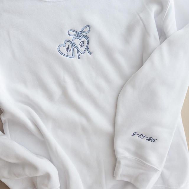 Custom Embroidered Coquette Bride Sweatshirt, Future Mrs Sweatshirt, Gift for Fiancee, Custom Bride Sweater, Bridal Shower Gift for Bride