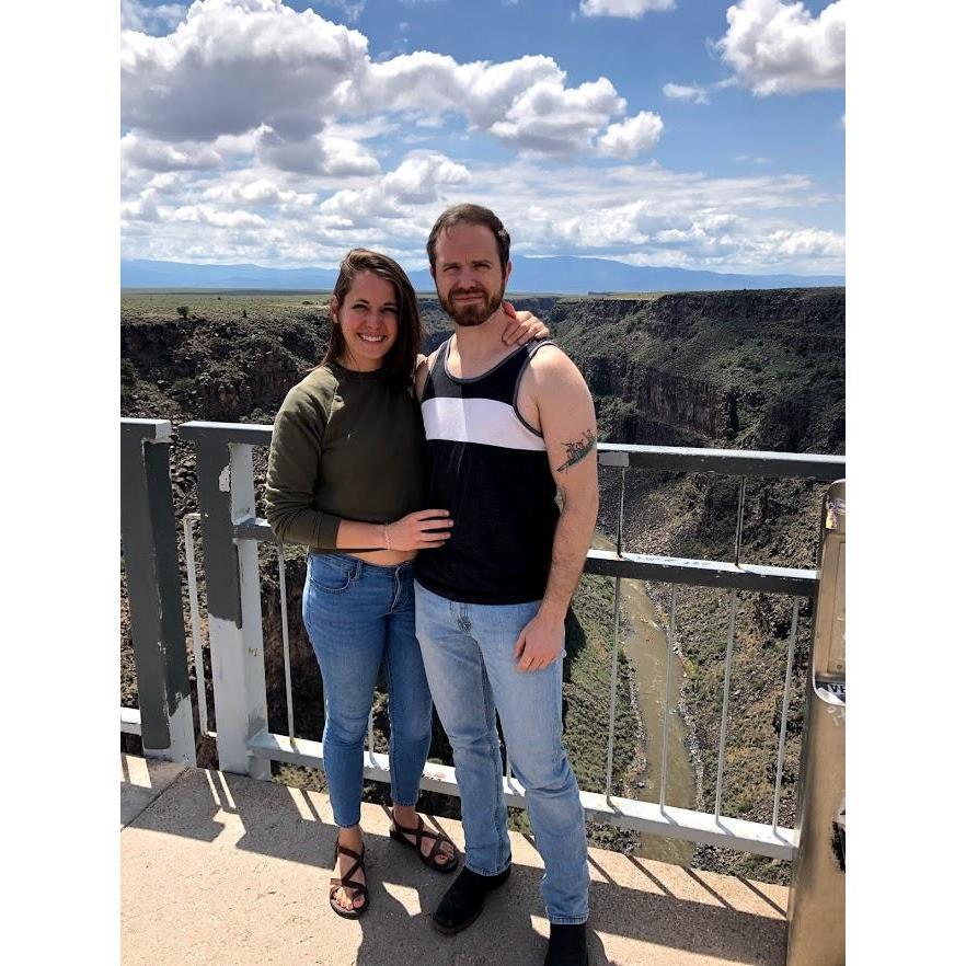 A stop at the Rio Grande Gorge. It looks like Steve isn't quite accustomed to that bright New Mexico sun!