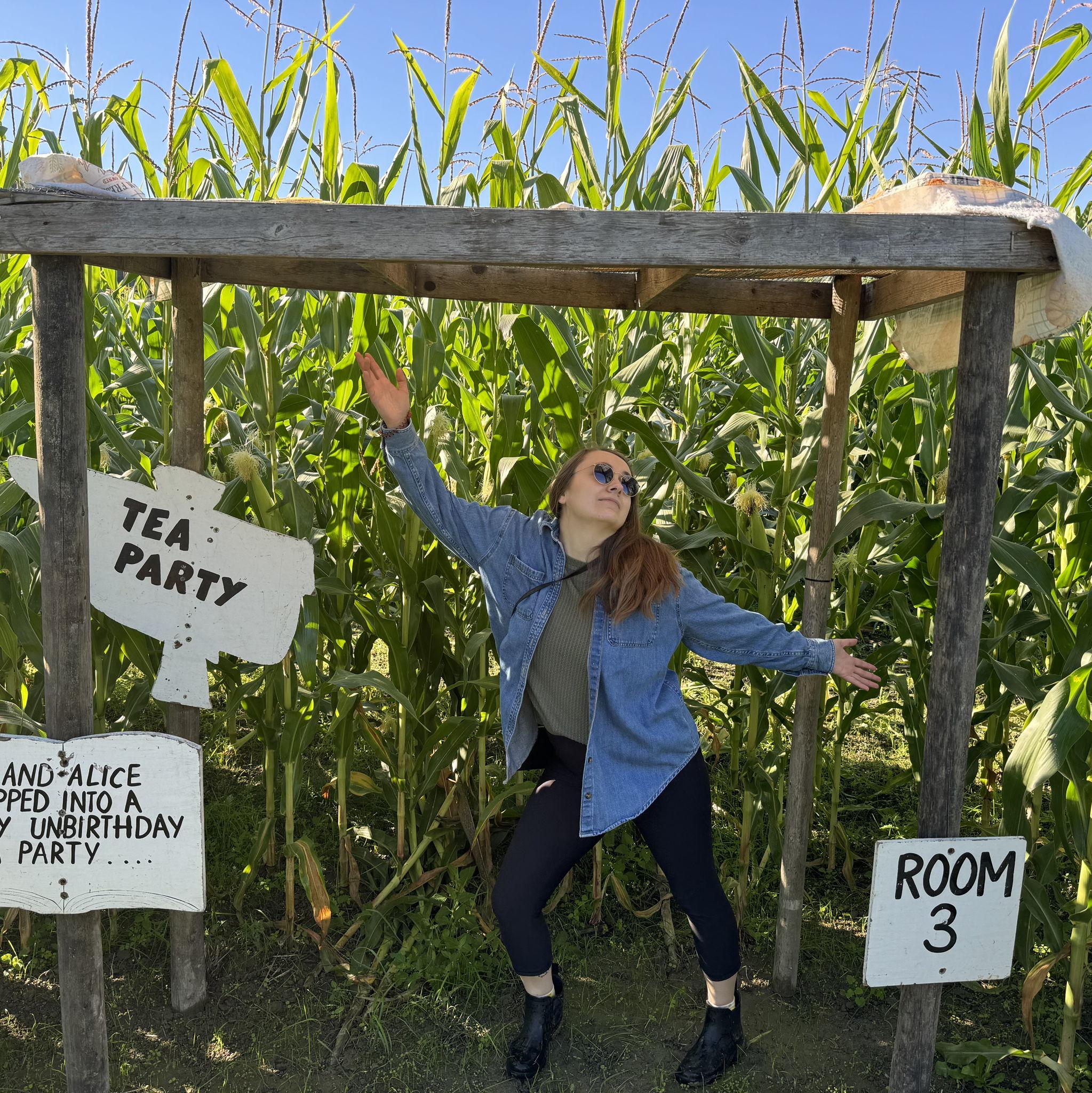 Our first pumpkin patch visit, and I love how Jazzy is always ready for her photo op. -Ty