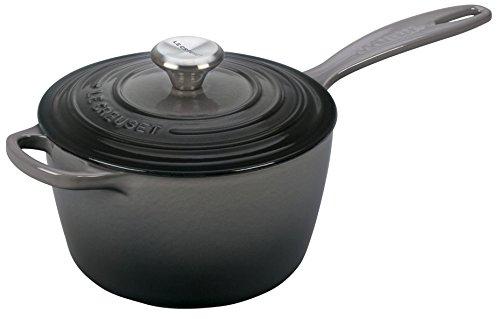 Le Creuset LS2518-187FSS Enameled Cast Iron Signature 2.25QT. Saucepan-Oyster, 2 1/4 Quart