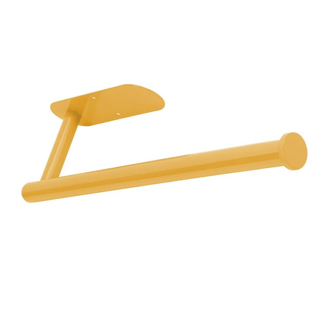 YeeBeny Yellow Paper Towel Holder Kitchen Roll Holder, Paper Towel Holder Self Adhesive or Drilling, Under Cabinet Yellow Paper Towel Rack, Wall Mounted Paper Towel Roll Holder for Kitchen Paper Towel