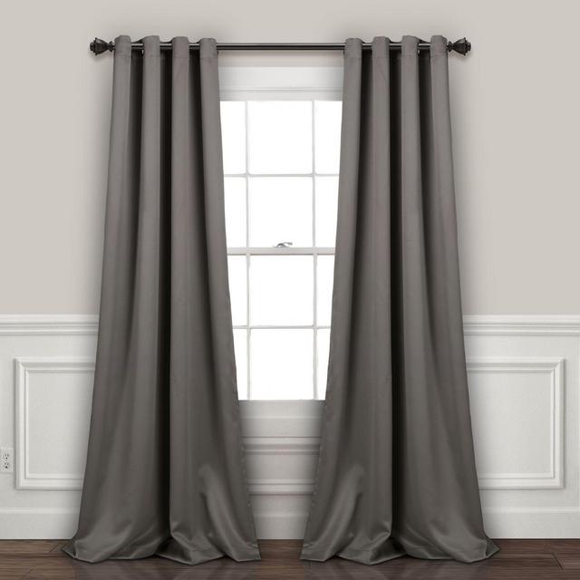 Insulated 95-Inch Grommet Room Darkening Window Curtain Panels in Dark Grey