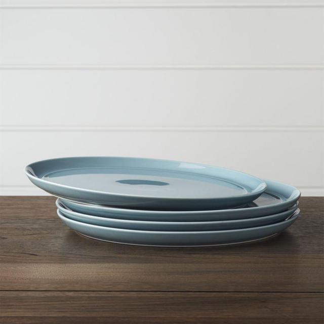 Crate&Barrel - Set of 4 Hue Blue Dinner Plates