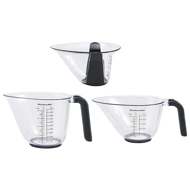 KitchenAid Gourmet Measuring Jugs, Set of 3, Black