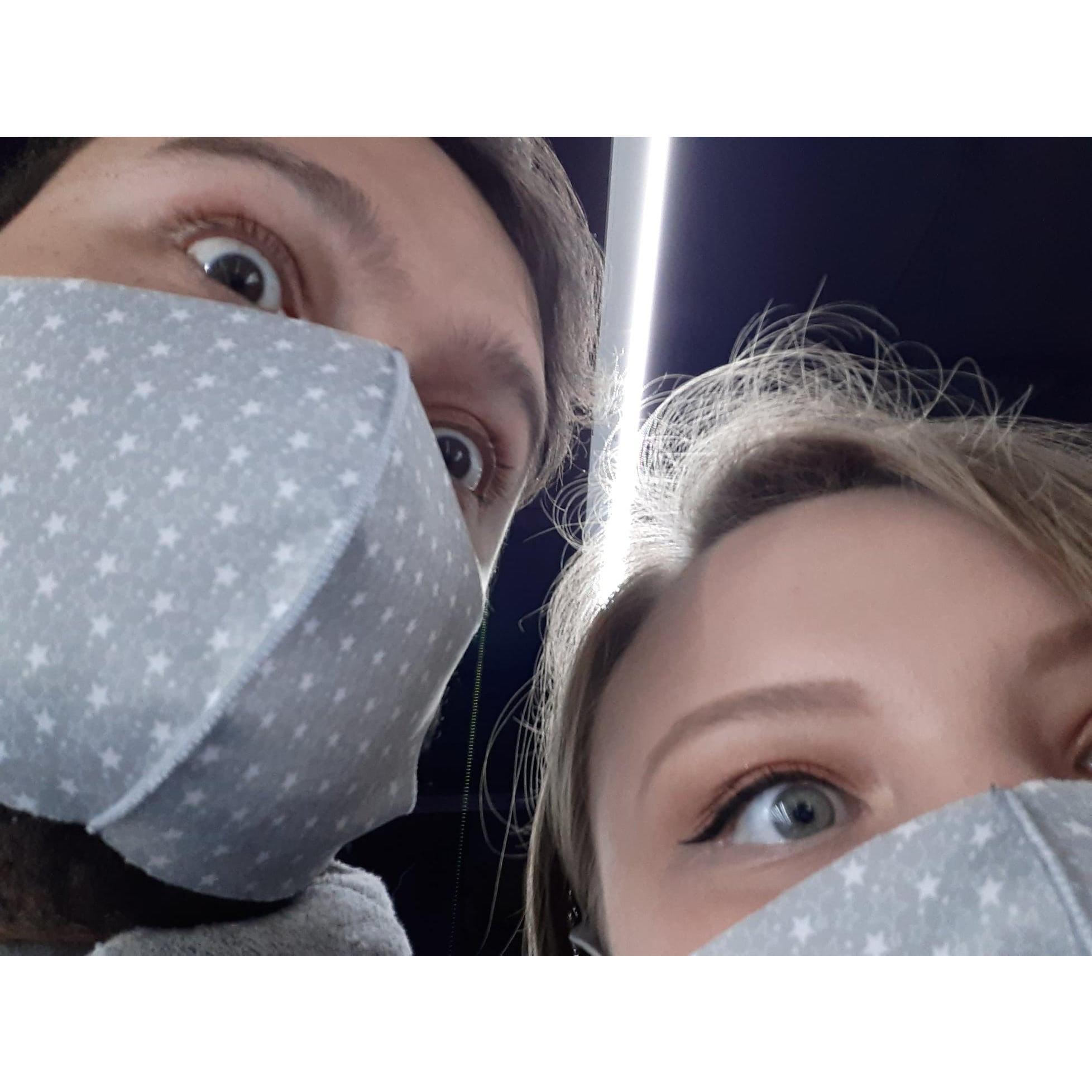 masking up during quarantine!