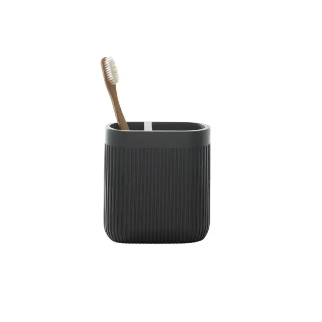 Moda at Home Corbett Resin Toothbrush Holder Charcoal Gray