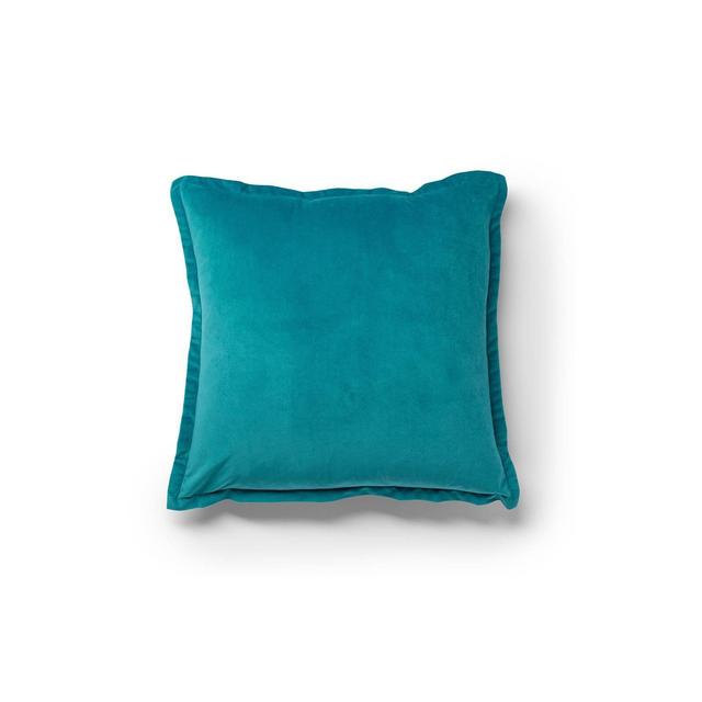 20"x20" Oversize Puffy Velvet Square Throw Pillow Aqua - Sure Fit